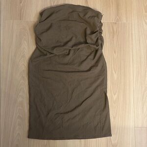 OAK + FORT Brown Pencil Skirt